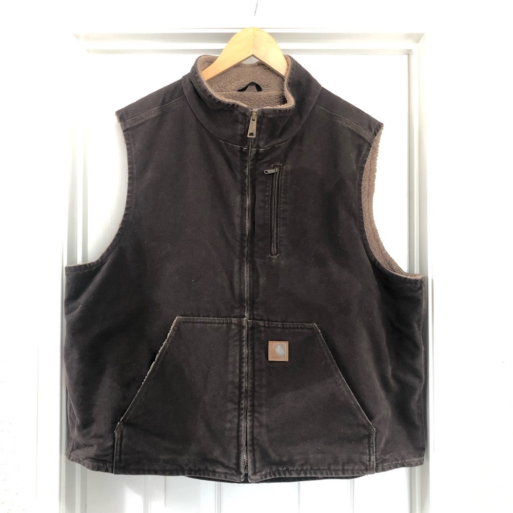 Men’s Carhartt Brown Sherpa Lined Vest